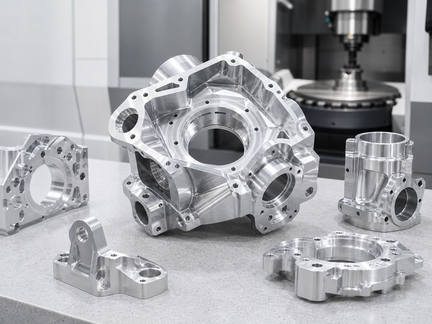 Mecanizado CNC de 5 ejes para piezas complejas de aluminio con características en varias caras
