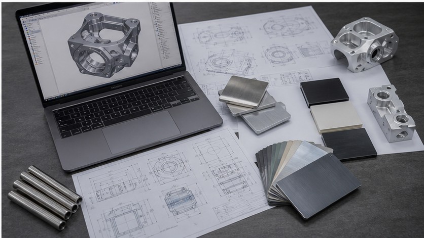 revisión RFQ con modelo STEP planos y muestras de acabado