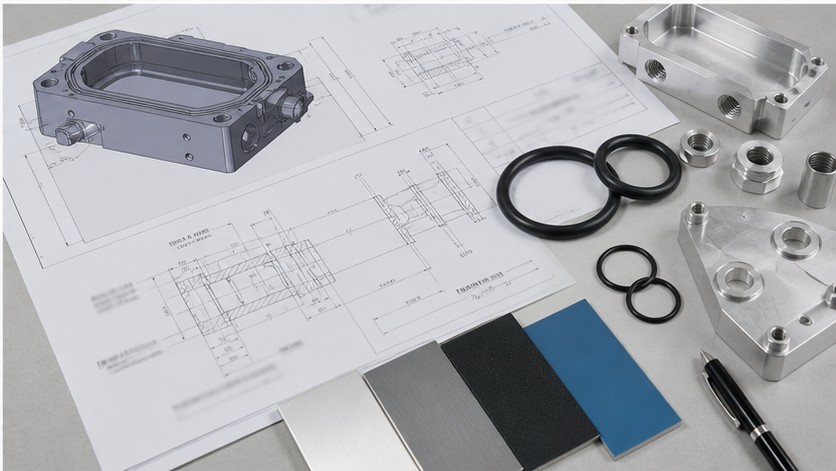 Revisión RFQ de plano para ranura O-ring y carcasa sellada CNC