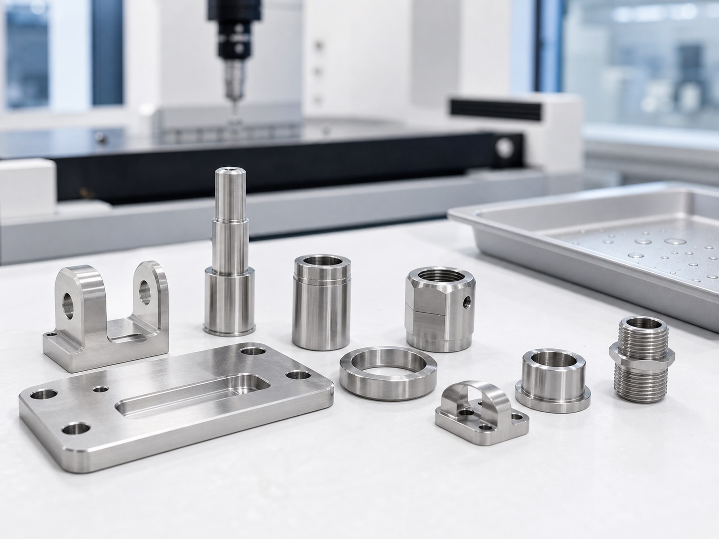 Piezas CNC de acero inoxidable resistente a la corrosión bajo inspección