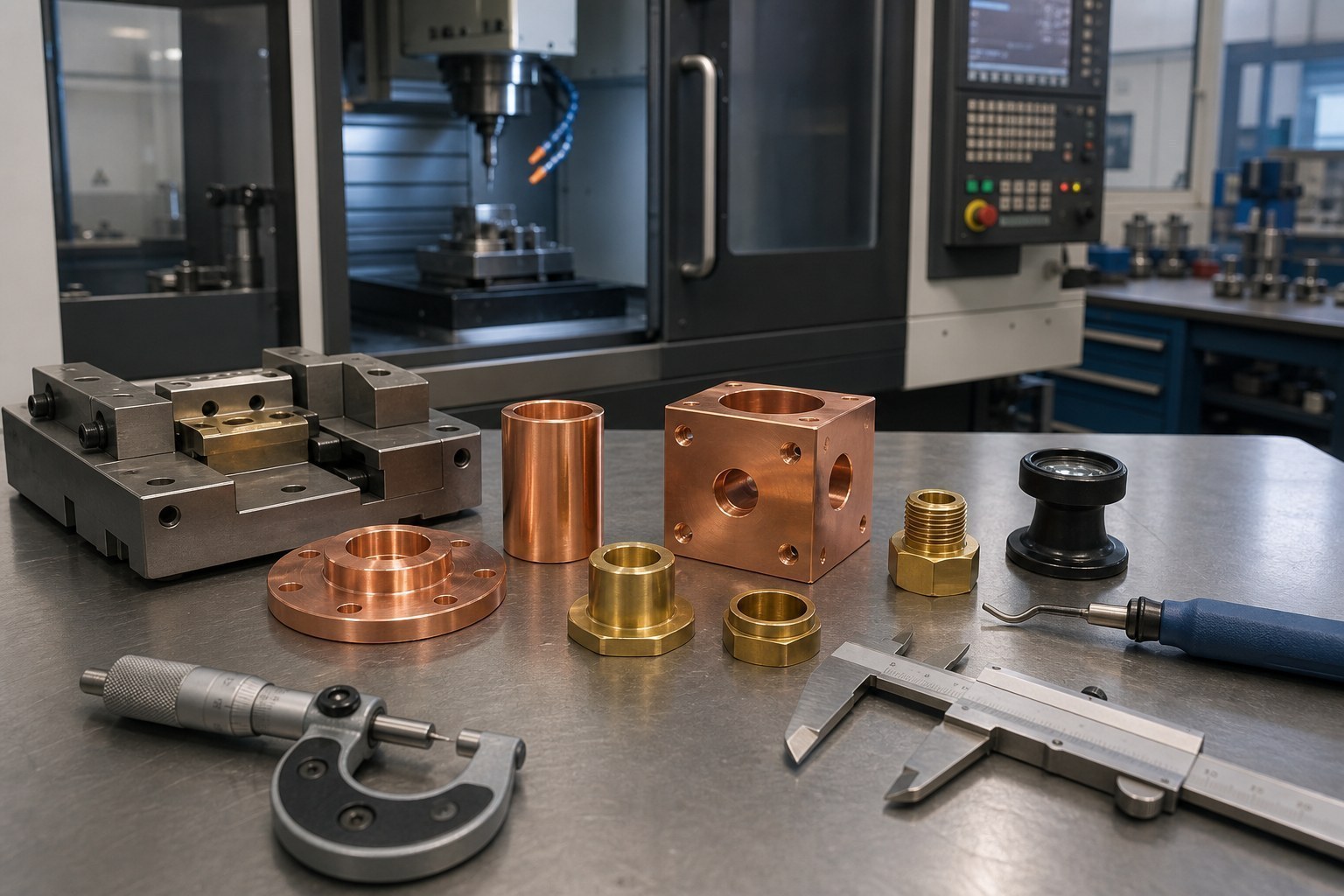Revision tecnica de mecanizado CNC: How to Control Burrs and Surface Scratches in Small-Batch Copper Part Machining