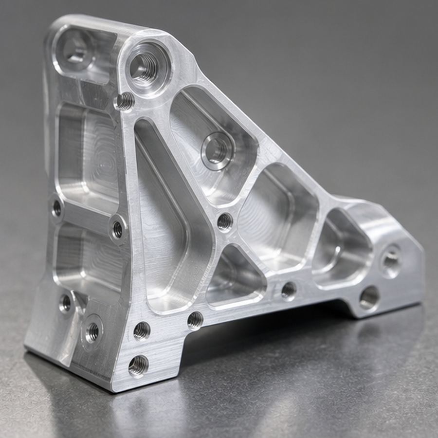 Soporte ligero de aluminio mecanizado para pruebas funcionales