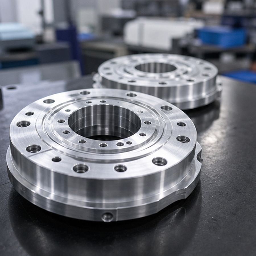 Brida de salida de reductor robótico con patrón circular de agujeros
