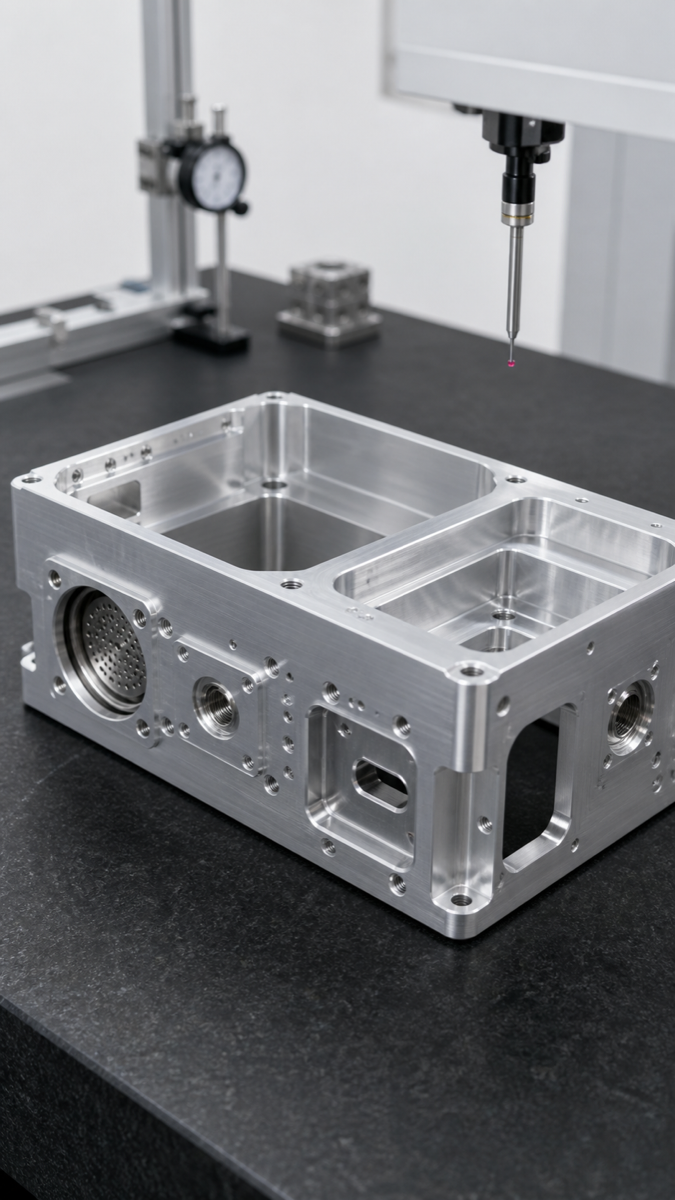 Carcasa de aluminio CNC para controlador robótico con agujeros de conectores