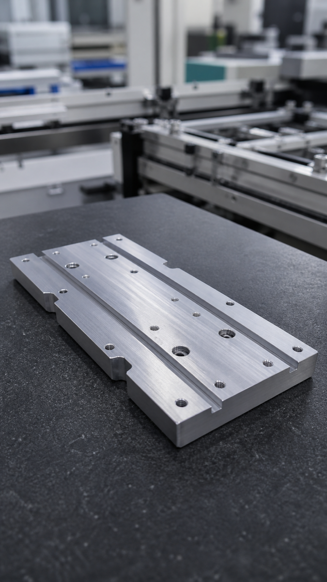 Placa CNC de precisión con varios agujeros roscados y de holgura