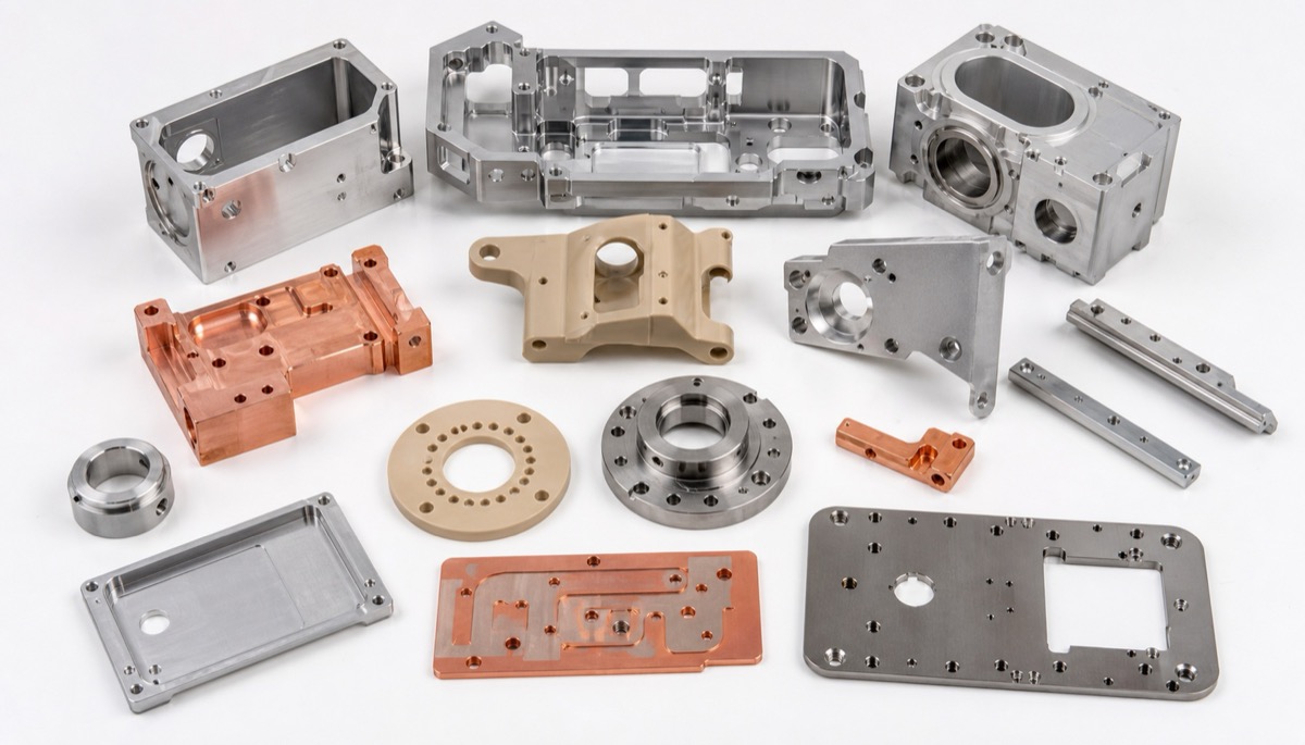 Piezas CNC subcontratadas en aluminio, cobre, acero inoxidable y plástico técnico