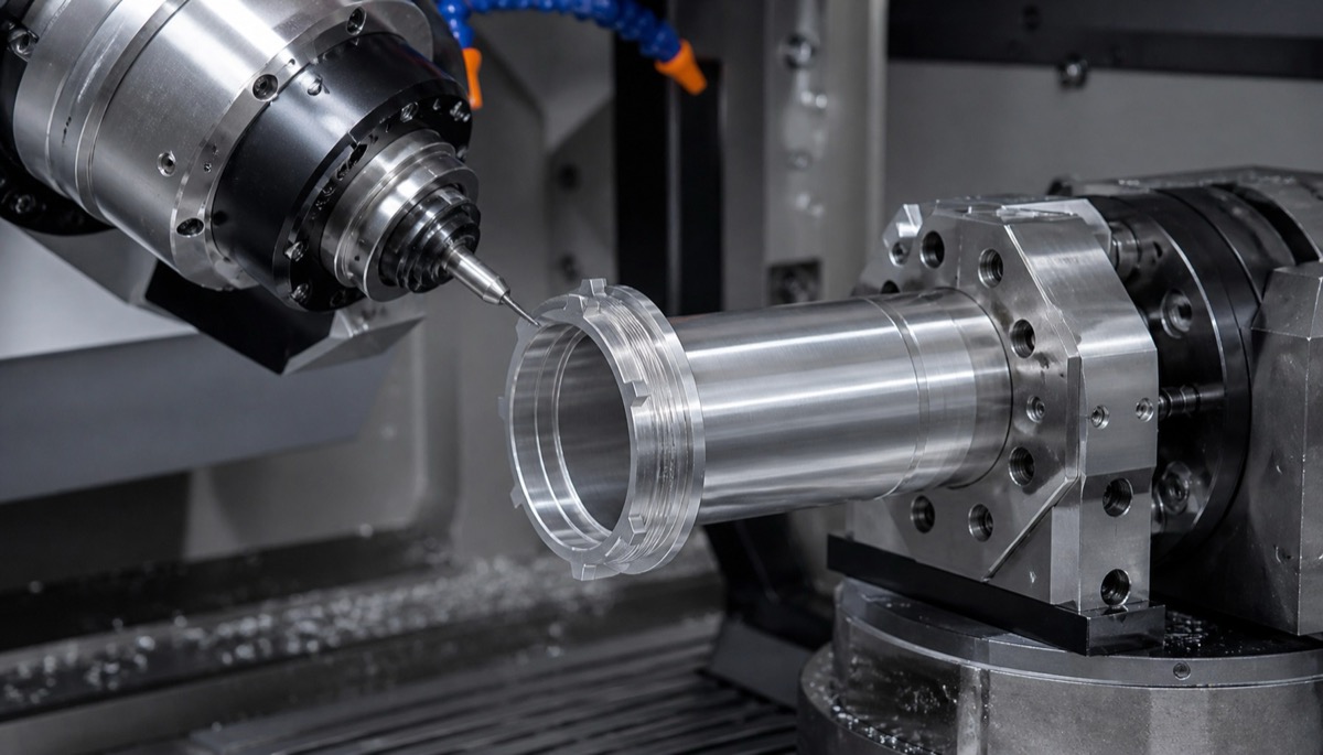 Mecanizado CNC turn-mill de un barril optico con control de diametro interior y exterior