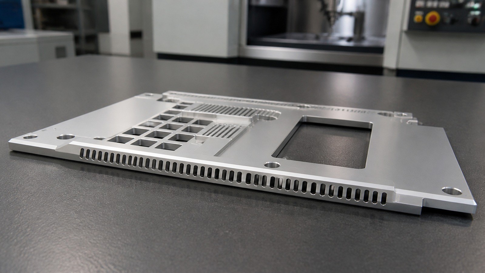 Revision tecnica de mecanizado CNC: Low-Volume Machining Review of an Aluminum Equipment Front Guard Panel