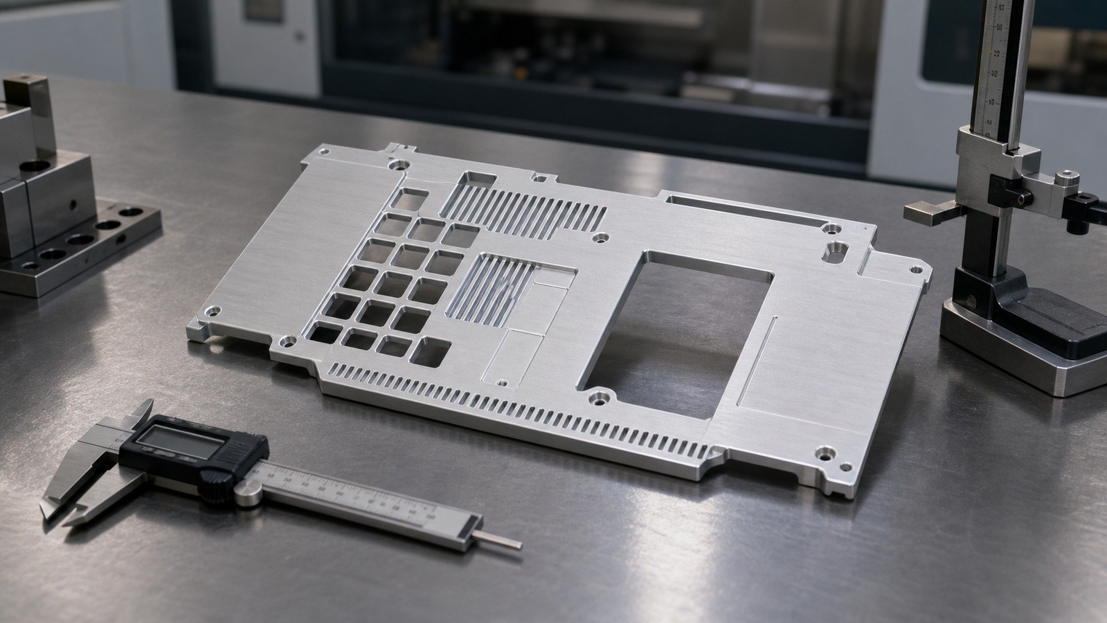 Revision tecnica de mecanizado CNC: Low-Volume Machining Review of an Aluminum Equipment Front Guard Panel