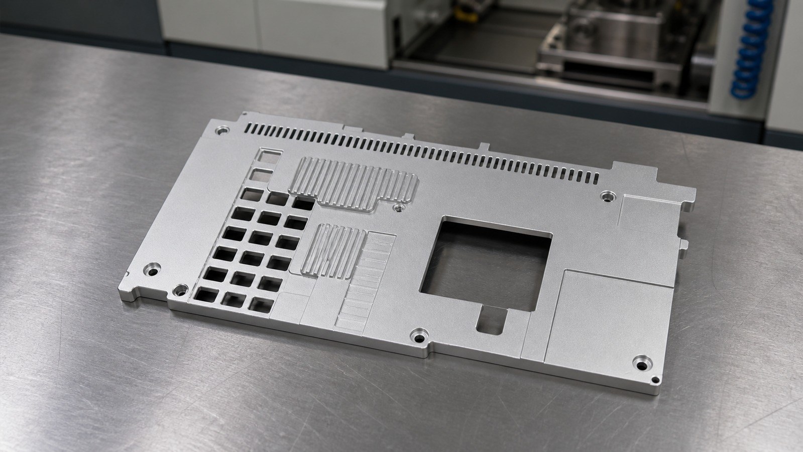 Revision tecnica de mecanizado CNC: Low-Volume Machining Review of an Aluminum Equipment Front Guard Panel