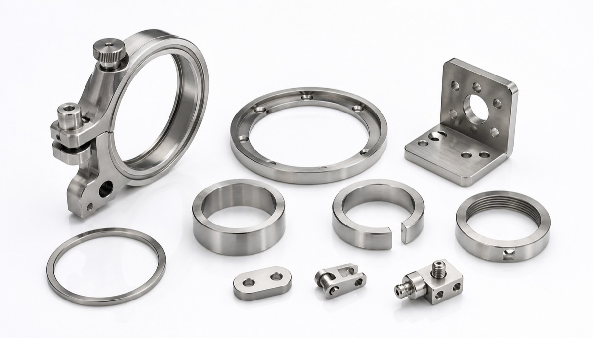 Aros soportes y bases opticas de acero inoxidable mecanizados para instrumentos de precision