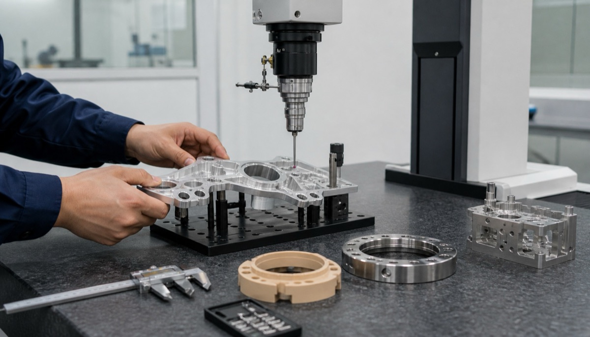 Inspeccion CMM y revision de utillaje para piezas roboticas CNC a medida