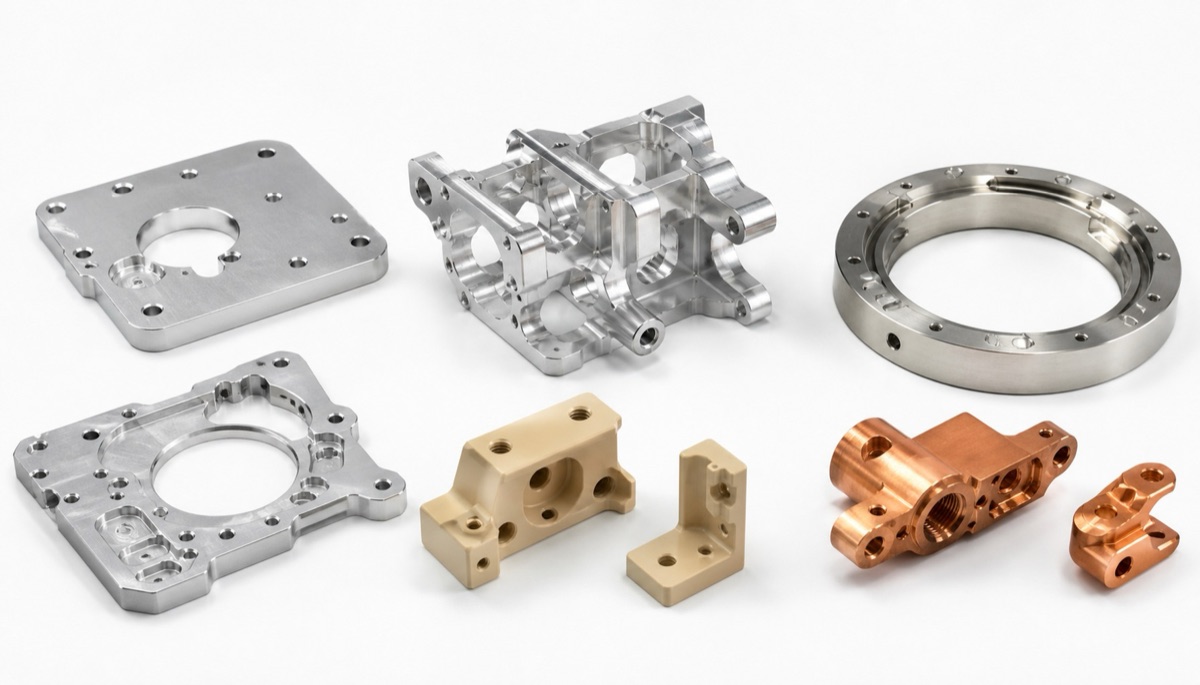 Piezas roboticas CNC a medida fabricadas en aluminio acero inoxidable laton y cobre