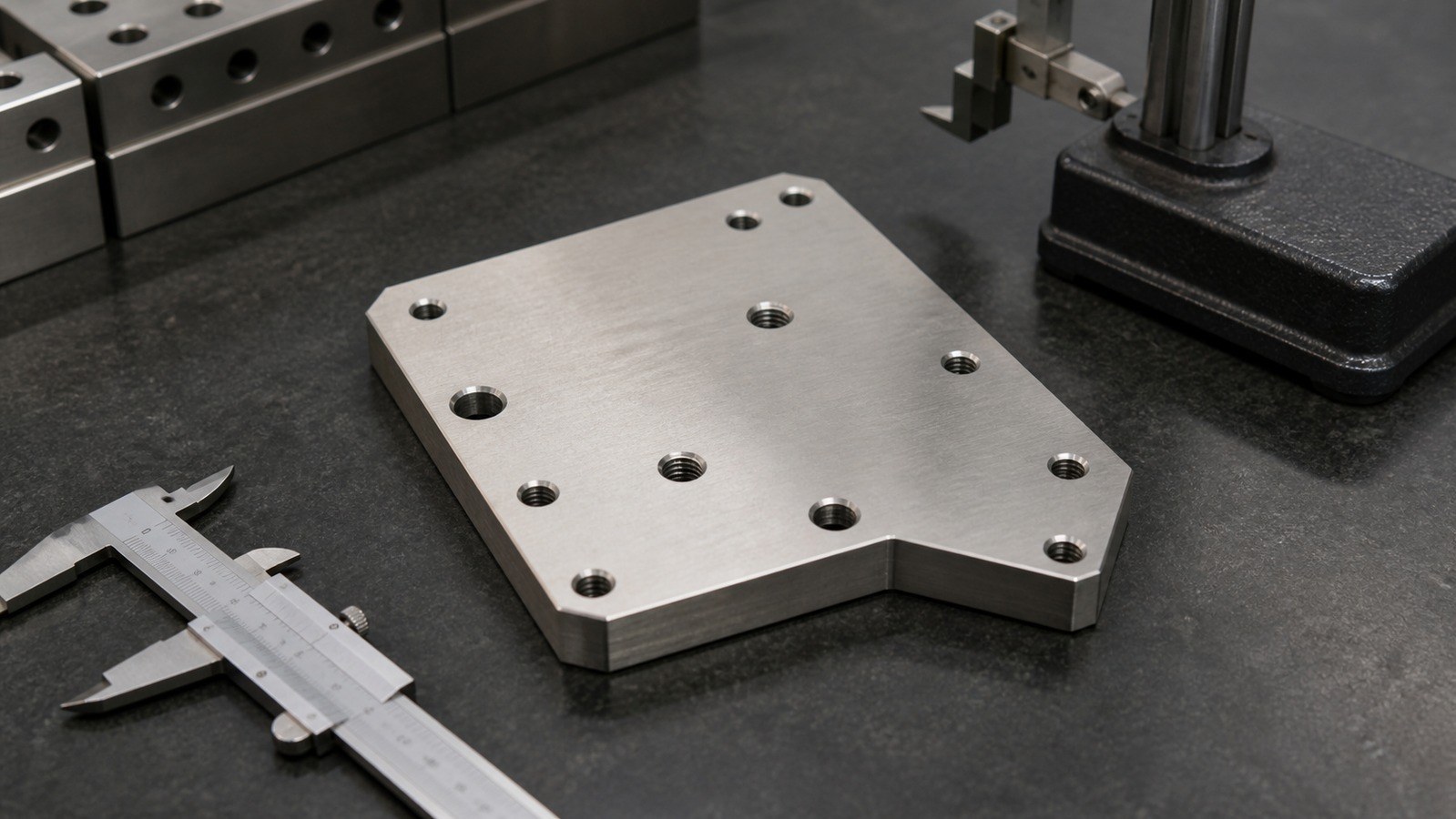 Revision tecnica de mecanizado CNC: Drawing-Based Machining Plan for a Mounting Plate Used in Semiconductor Automated
