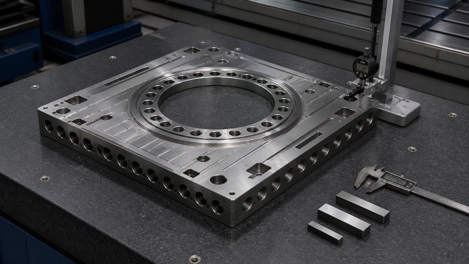 Revision tecnica de mecanizado CNC: Drawing-Based Machining Plan for a Rectangular Hot-Press Mold Body in Semiconductor