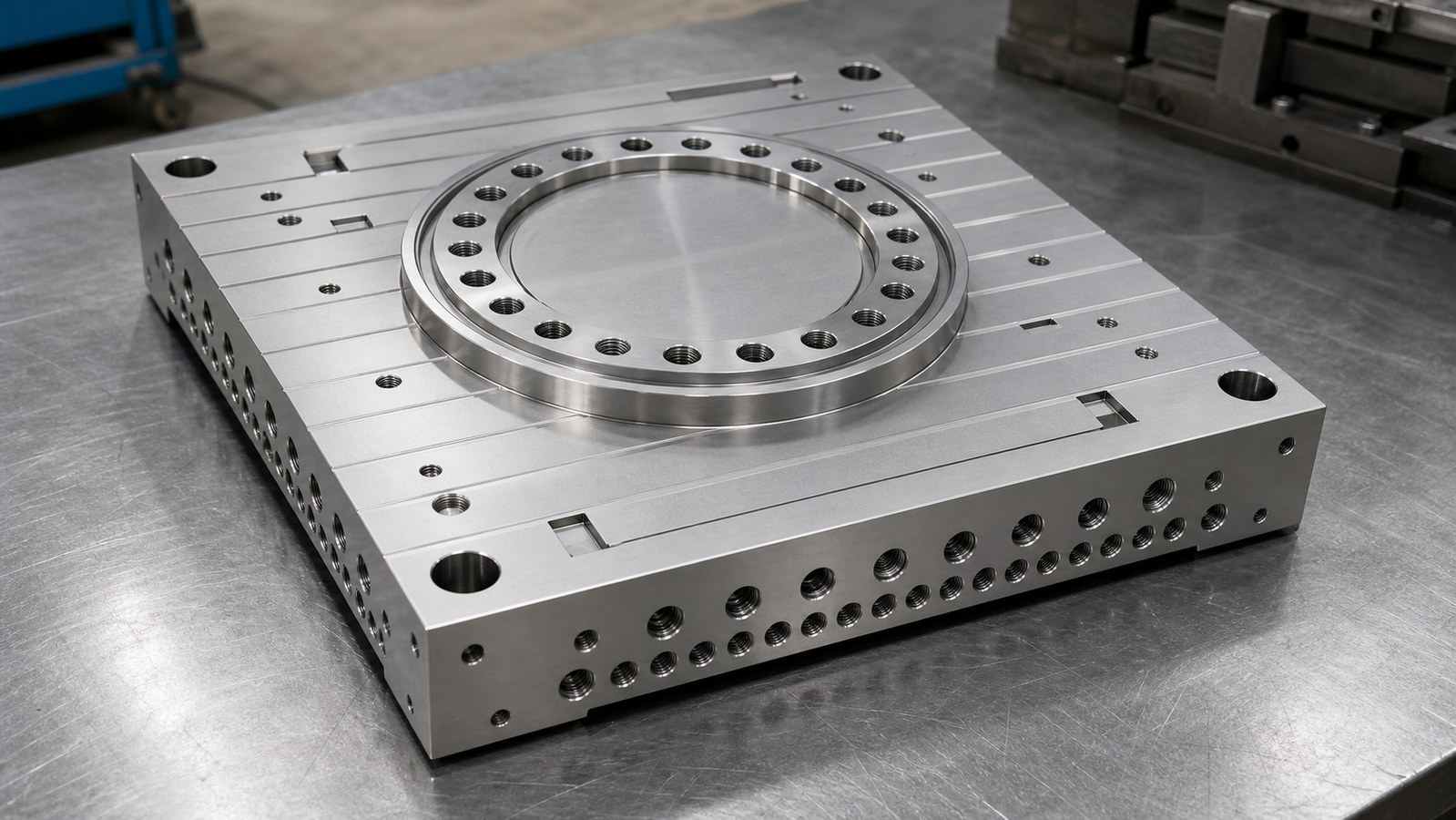 Revision tecnica de mecanizado CNC: Drawing-Based Machining Plan for a Rectangular Hot-Press Mold Body in Semiconductor