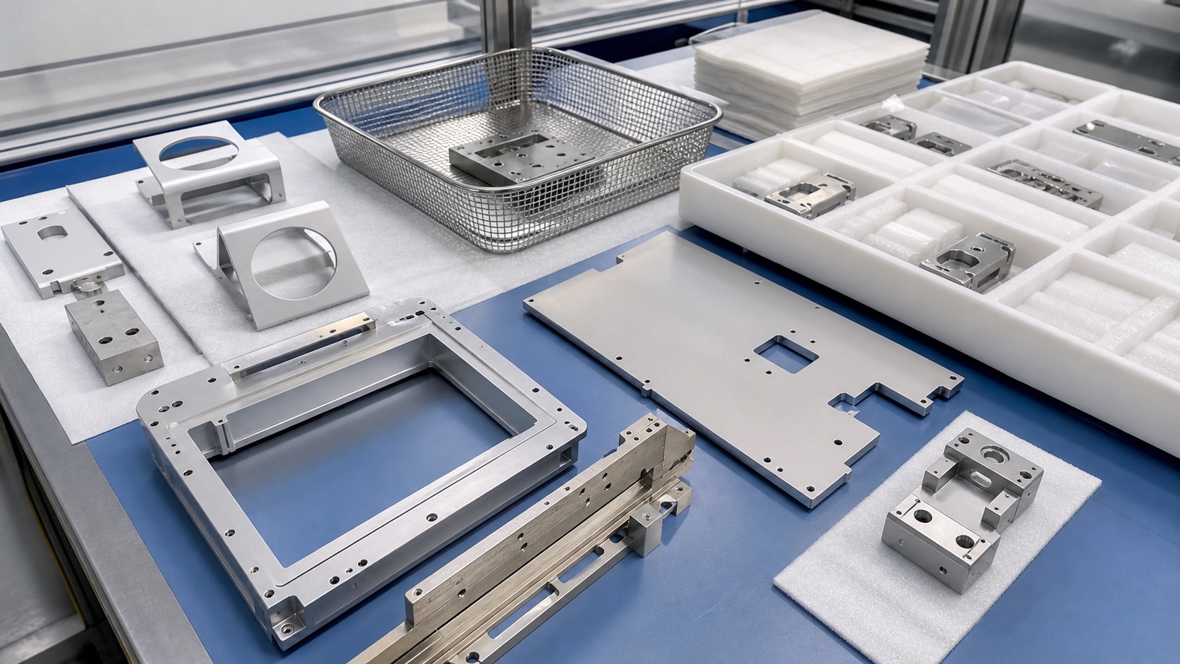 Clean finishing and protective packaging for precision medical imaging parts