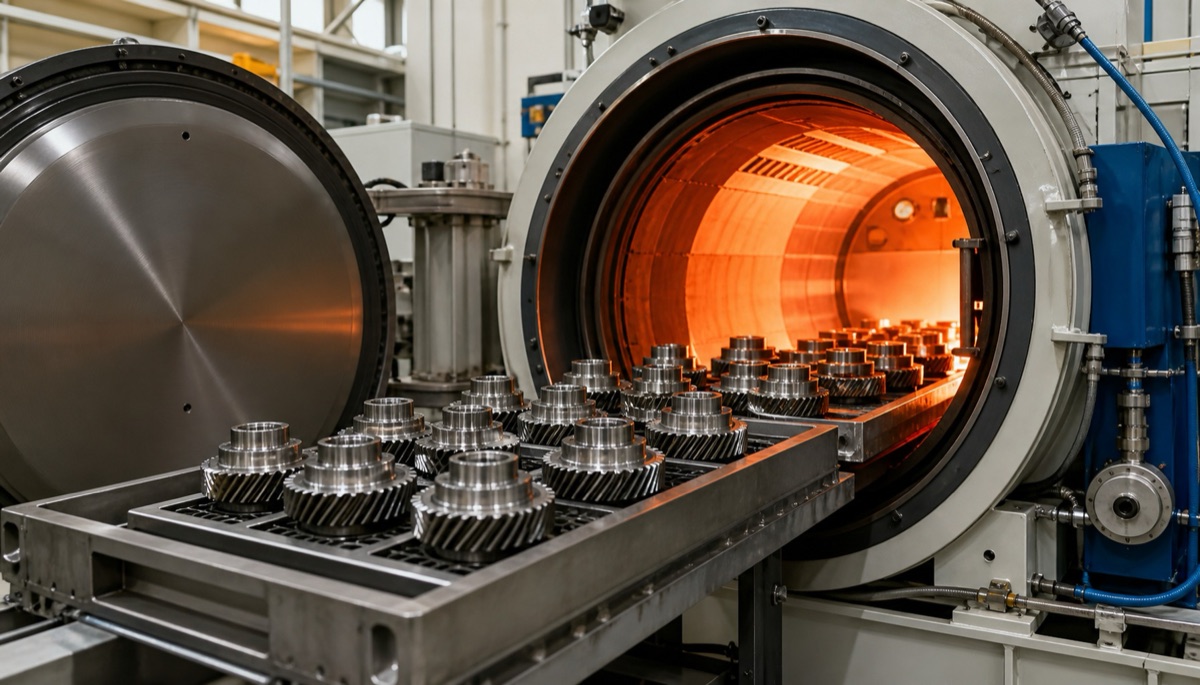 Horno de vacio usado para tratamiento termico de componentes de acero de precision