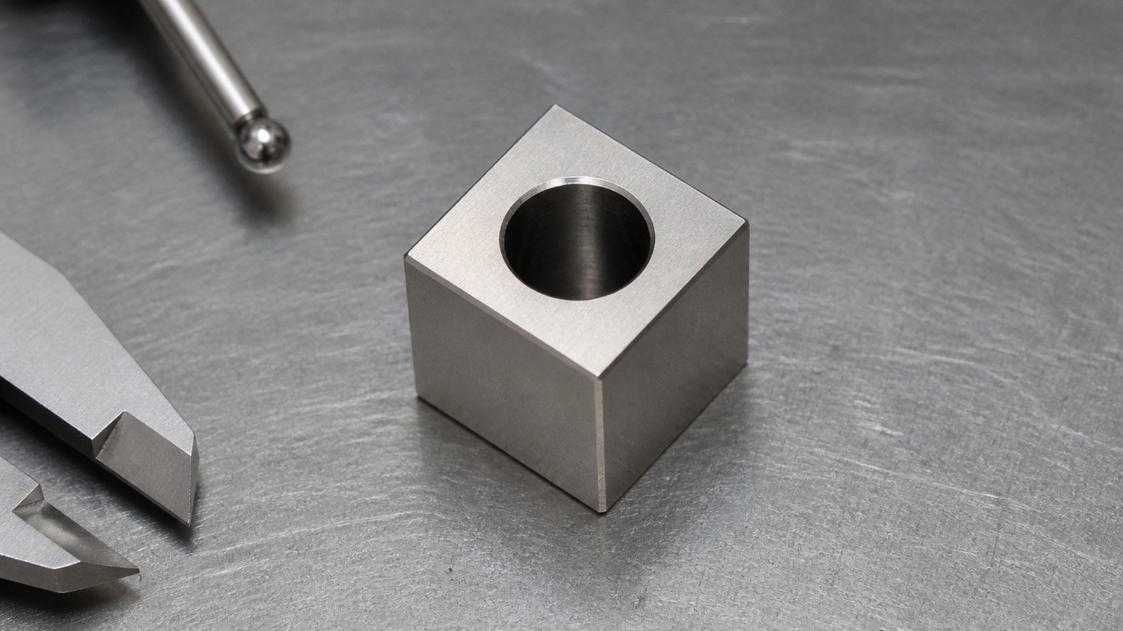 Caso de mecanizado prototipo de un bloque limitador cuadrado 316L para equipo automatizado