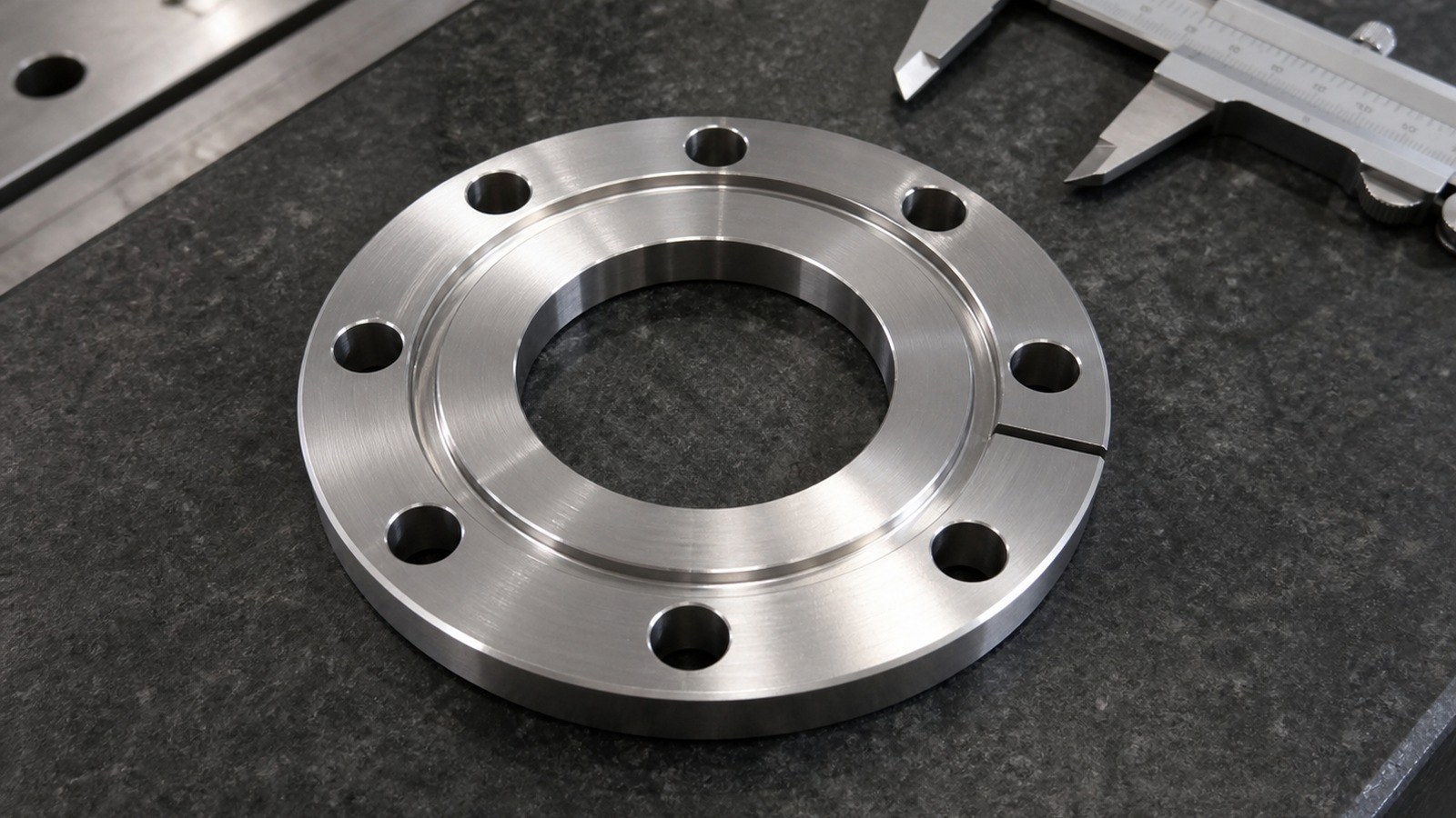 Mecanizado CNC de una brida circular de acero inoxidable para equipos de ensamblaje automatizado