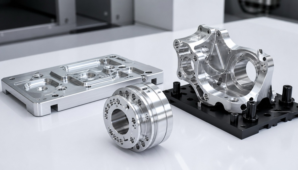 Piezas mecanizadas CNC de precision producidas por distintas estrategias