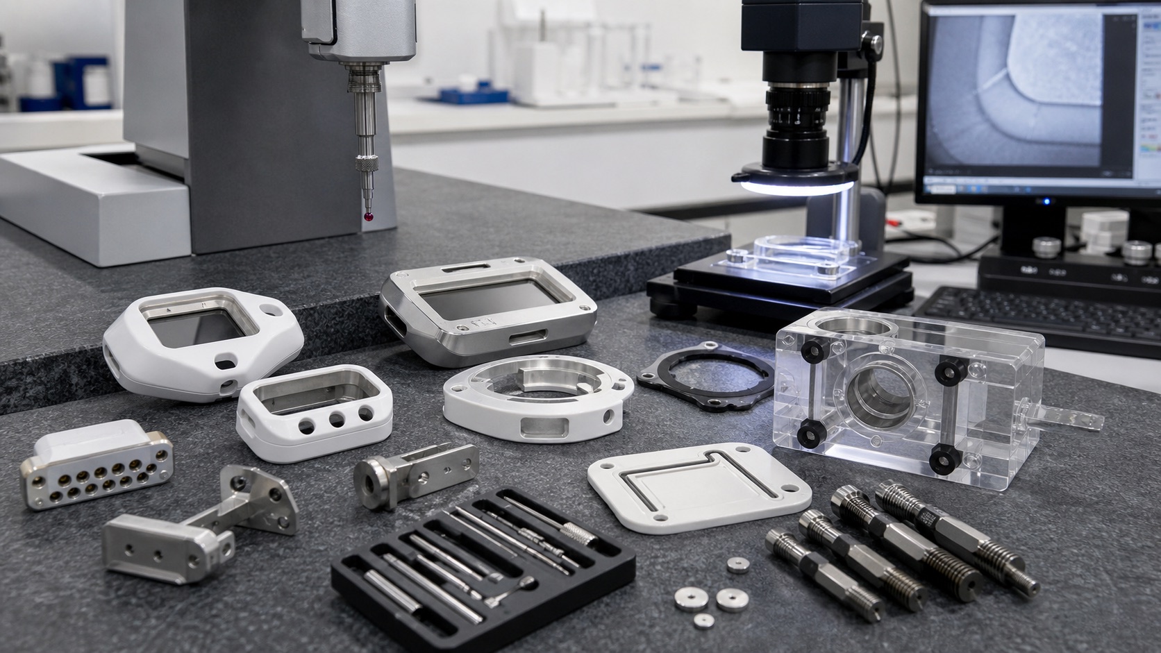 Inspection of patient monitoring CNC components and connector alignment
