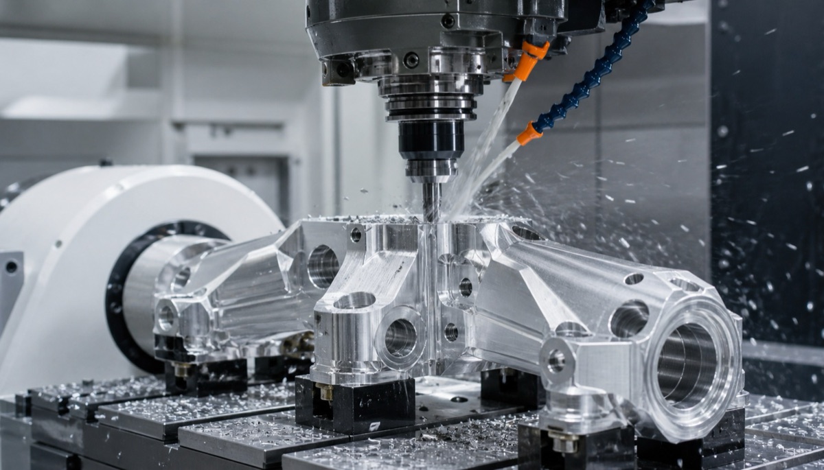 Mecanizado CNC de un componente estructural robotico ligero de aluminio