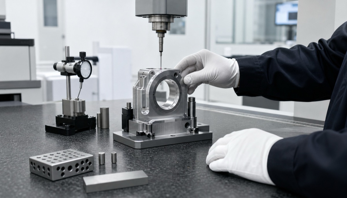 Inspeccion de coaxialidad y salto axial de montura optica en mesa CMM