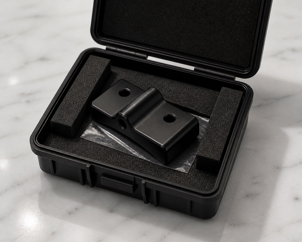 Embalaje protegido para bloque cero anodizado negro de robot humanoide