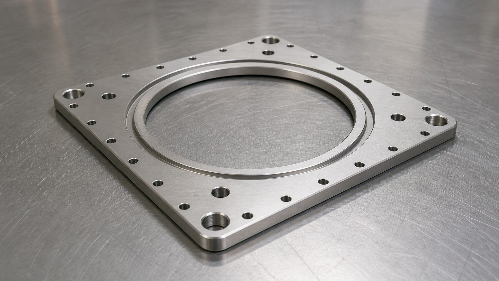 Revision tecnica de mecanizado CNC: Machining Risks in a Rectangular Ring Adapter Plate for Custom Automation Assembly Equipment