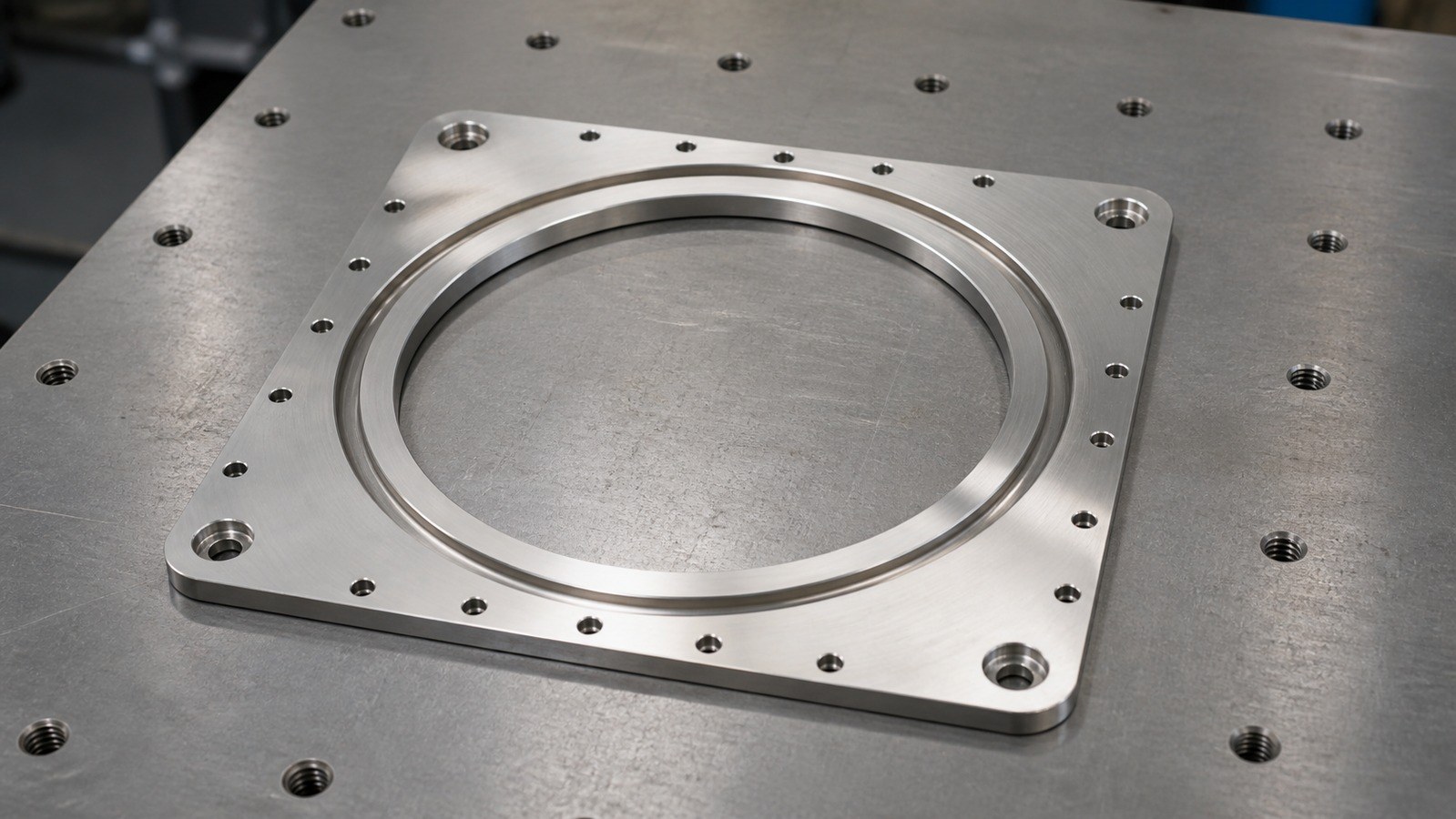 Revision tecnica de mecanizado CNC: Machining Risks in a Rectangular Ring Adapter Plate for Custom Automation Assembly Equipment