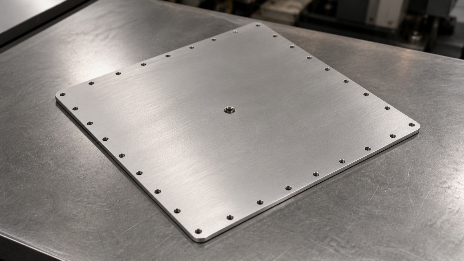 Revision tecnica de mecanizado CNC: Prototype Machining of a Square Bottom Cover Plate for Custom Automation Assembly Equipment