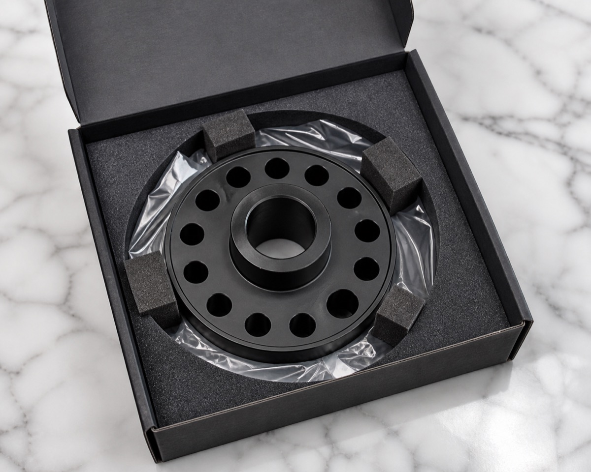 Embalaje con espuma para brazo oscilante de tobillo tipo disco anodizado negro
