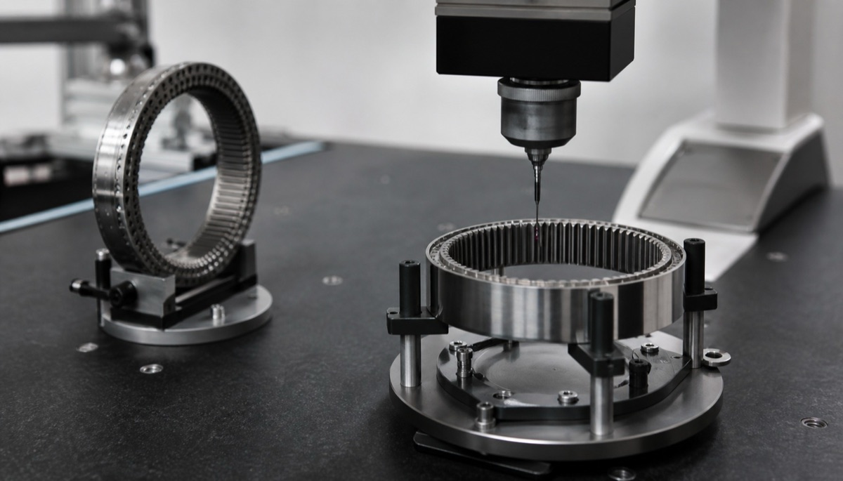 Inspección de precisión de corona rígida y flexspline de reductor armónico