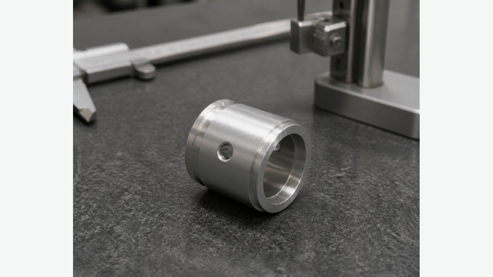 Mecanizado de carcasa cilindrica de aluminio para automatizacion: referencias, taladros y rebabas