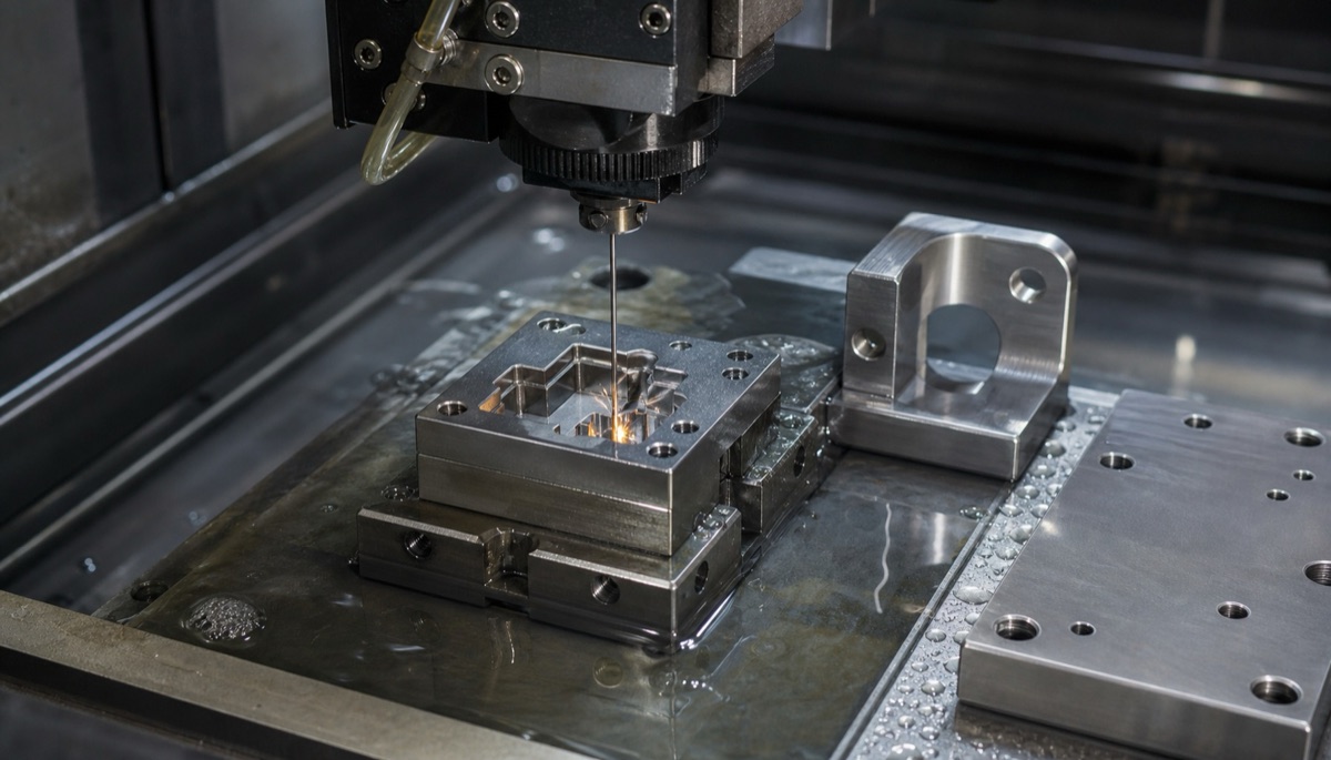 Preparación CNC de un componente mecánico de precisión con rasgos especiales