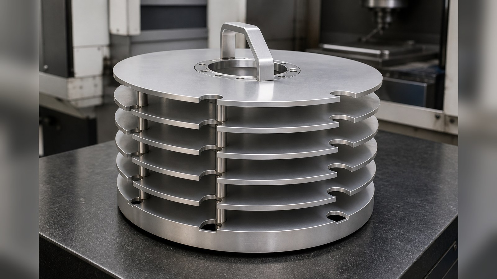 Revision tecnica de mecanizado CNC: How to Control Hole Relationships and Burrs When Machining a Multilayer Disc Carrier for