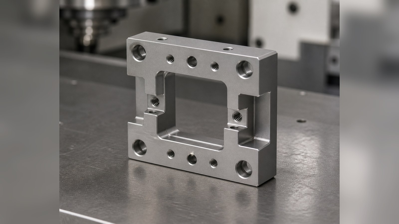 Revision tecnica de mecanizado CNC: Machining Risks Seen in a Frame-Style Mounting Base for Custom Automation Assembly
