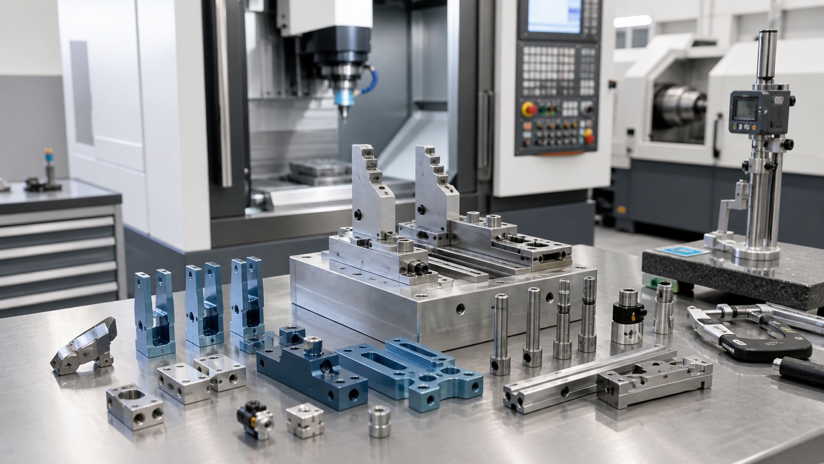 Mecanizado CNC de piezas para automatización de laboratorio médico: mordazas, rieles y soportes de pipeteo