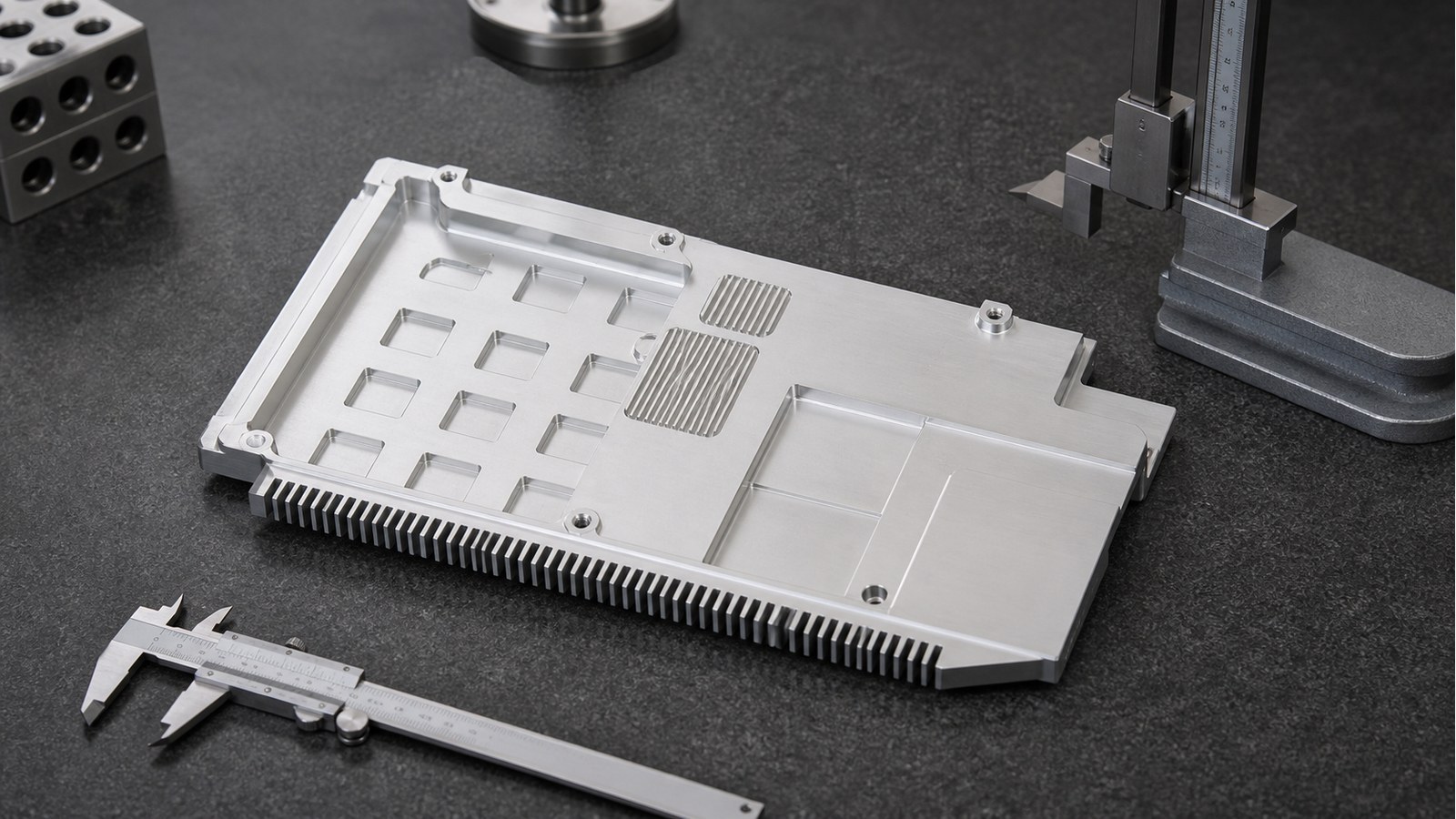Revision tecnica de mecanizado CNC: Machining a Finned Plate Guard for an Electronic Cooling Module: Hole-Slot Relationships