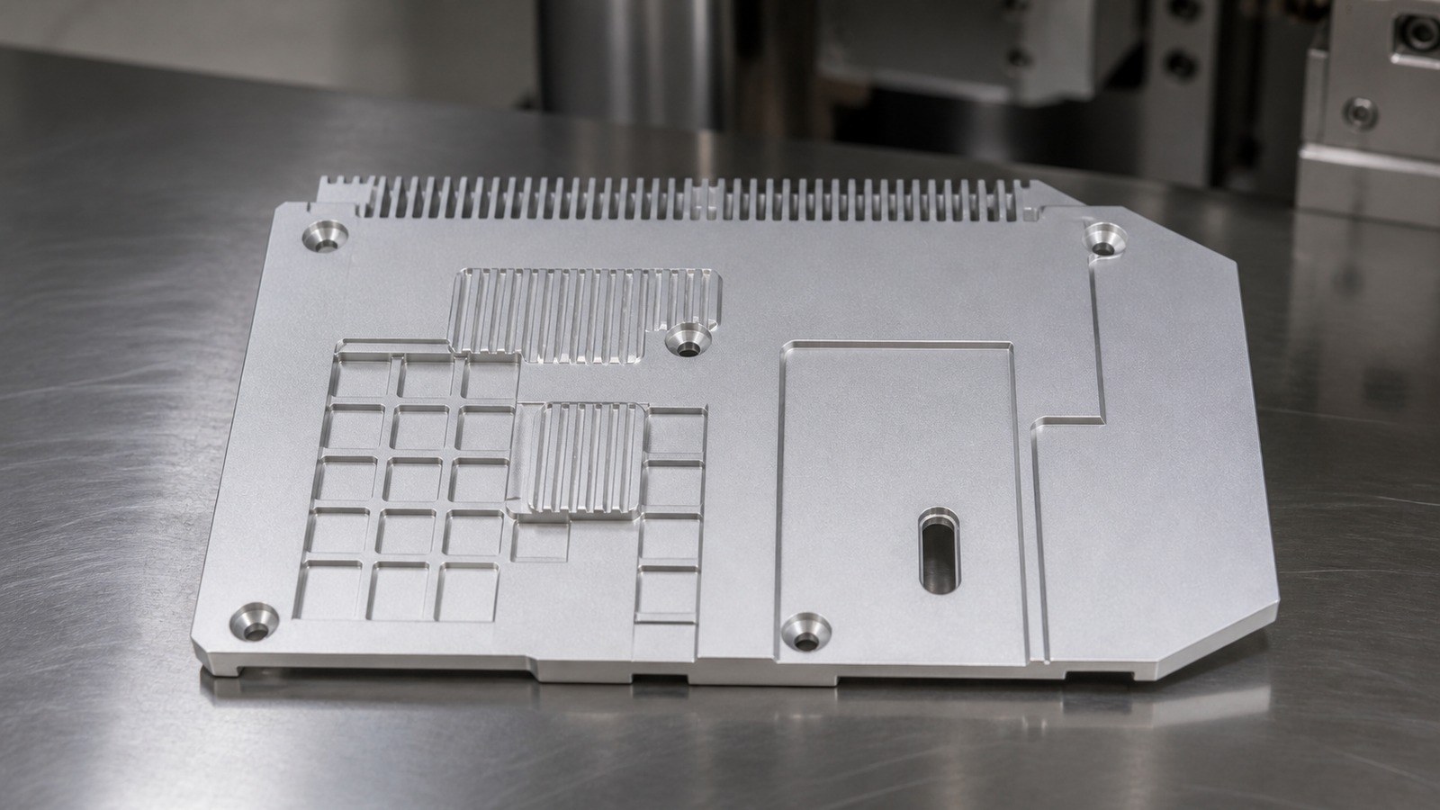 Revision tecnica de mecanizado CNC: Low-Volume Machining Review of a Plate-Type Heat-Dissipation Guard for Electronic Modules: