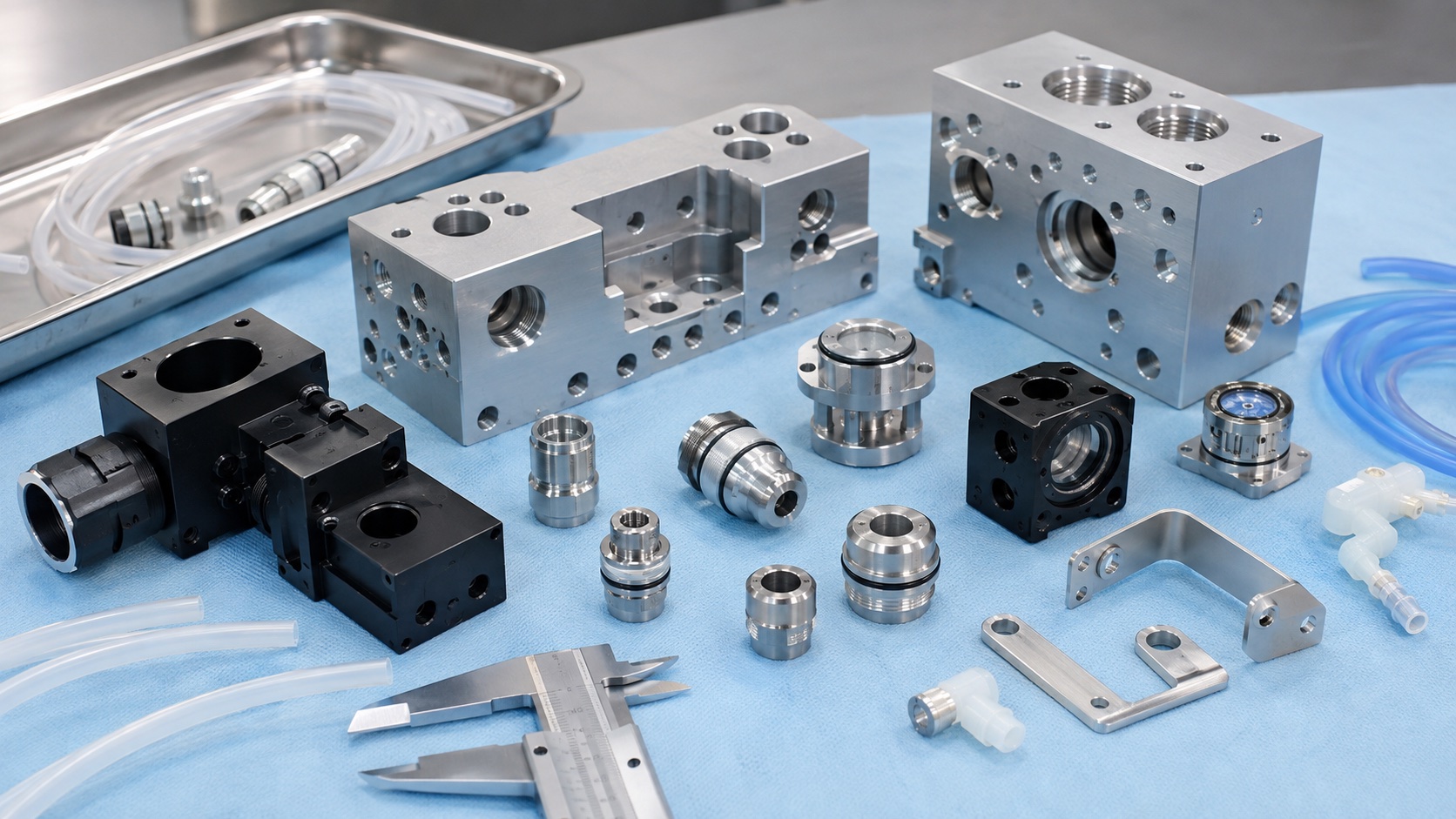 Mecanizado CNC de piezas para equipos respiratorios médicos: manifolds de ventilador, asientos de válvula y carcasas de sensor de flujo