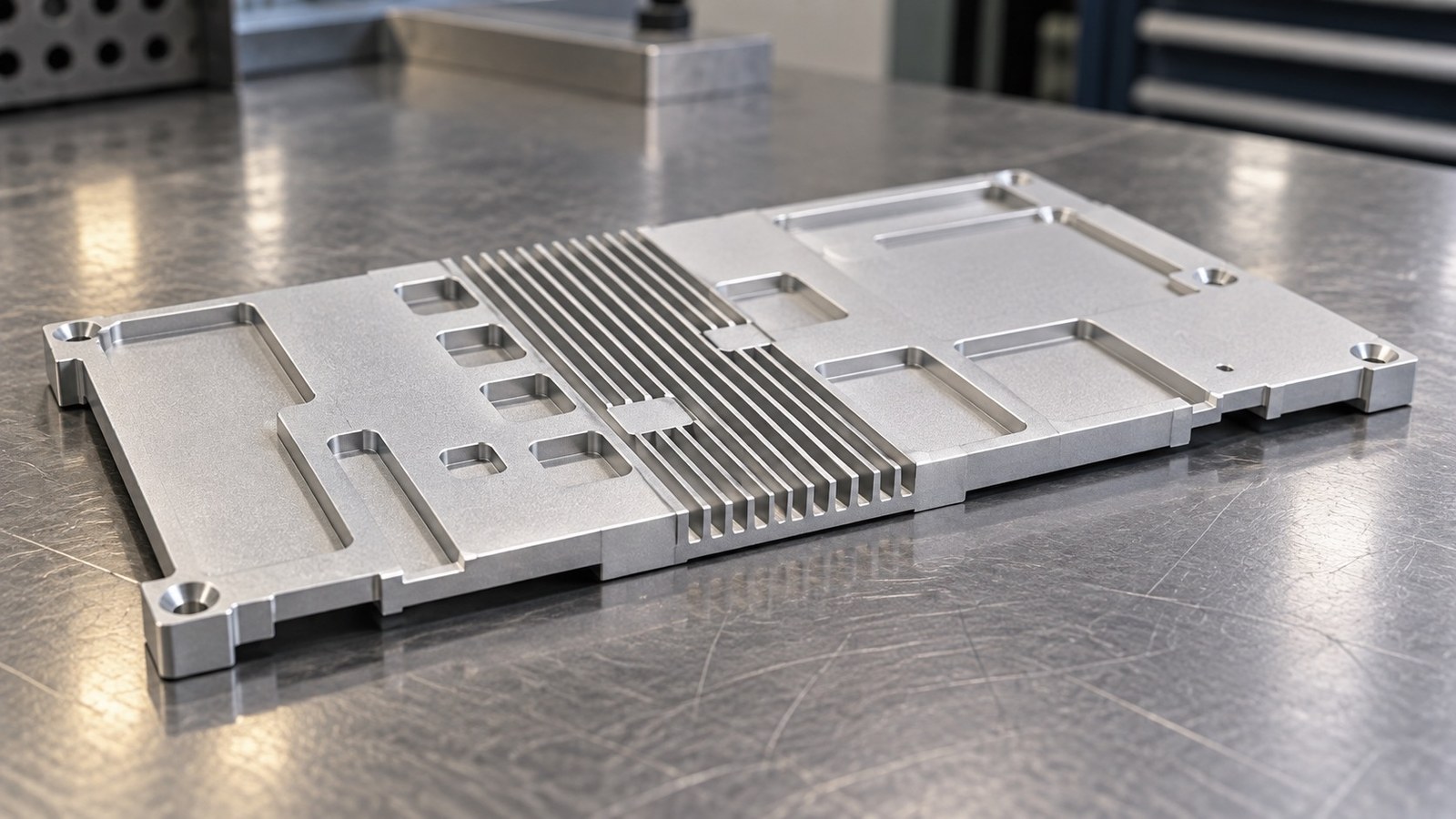 Revision de mecanizado CNC para disipadores de calor de aluminio en modulos electronicos