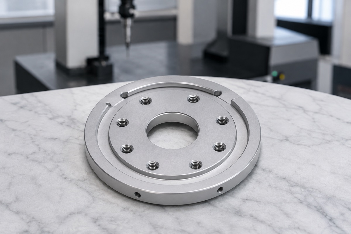 Caso CNC de brida adaptadora de brazo robótico 6061-T6